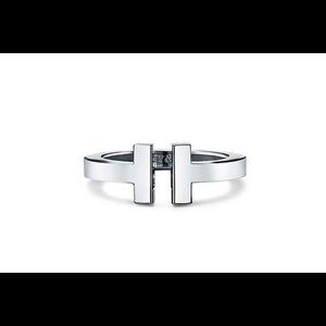 Tiffany T square ring - sterling silver